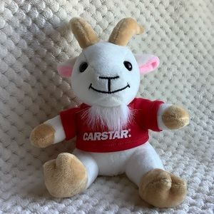CARSTAR Plush White Goat in Red Shirt Stuffed Animal Toy